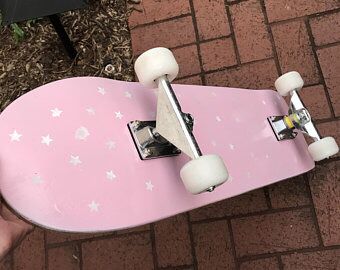 Pink Skater Aesthetic, Aesthetic Skateboard, Skateboarding Aesthetic, Mini Skateboard, Cruiser Skateboard, Skateboard Aesthetic, Skateboard Deck Art, Wall Collage Decor, Skating Aesthetic