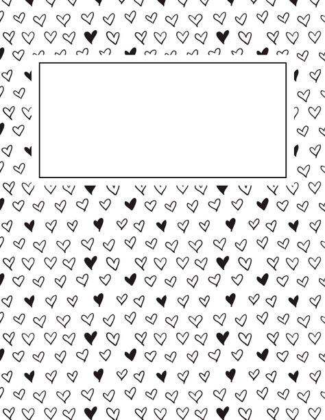 Free printable black and white heart binder cover template. Download the cover in JPG or PDF format at http://bindercovers.net/download/black-and-white-heart-binder-cover/ Sampul Binder, Binder Covers Free, School Binder Covers, Templates Black, Diy Notebook Cover, Binder Cover Templates, Binder Covers Printable, School Binder, Notebook Cover Design