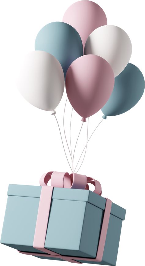 Birthday Illustration Art, Present Illustration, Balloons Illustration, Happy Birthday 3d, Gift Background, Congratulations Balloons, 3d Balloon, Garland Balloon, Balloon Png