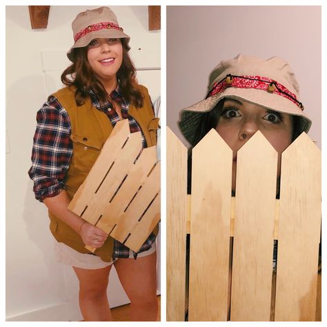 Unique DIY Halloween costume of Tim “The Toolman” Taylor’s neighbor Wilson! #halloweencostumeswomen #halloweencostumeideas #halloween #90s #costumes Wilson Home Improvement Costume, Tim The Tool Man Taylor Costume, Halloween 90s Costumes, 90s Costumes, Halloween Block Party, Great Costume Ideas, Halloween 90s, Billy Madison, Spooky Things