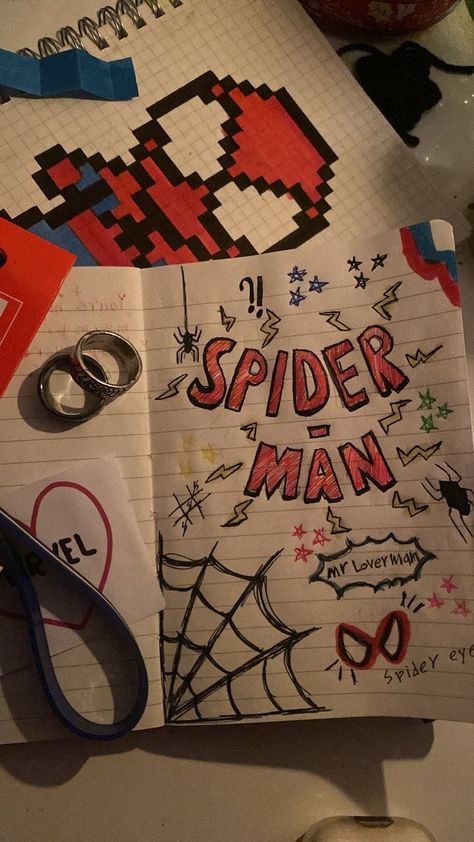 Beauty Transformation, Spiderman Gifts, Spiderman Drawing, Spiderman Theme, Spiderman Art Sketch, Seni Dan Kraf, Total Beauty, Diy Journal Books, Art Journal Therapy