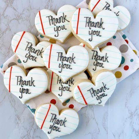 Thank You Cookies For Teachers, Teacher Cookies Appreciation, Teacher Thank You Cookies, Thank You Sugar Cookies, Flooded Cookies, Teacher Appreciation Cookies, Teacher Cookies, Glass Cookies, Teacher Cakes