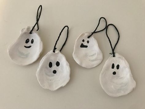 👻 This set of 4 oyster shell ghosts are a must have for your Halloween decor! Check them out in my Etsy shop today! 👻 https://charmingcoast.etsy.com/listing/1702844843 #halloween #halloweendecor #ghost #spooky #seashells #beach #oysters #oceanlover #sand #shell #fall #october #trickortreat #halloweencostume #gift #giftideas #present #pumpkin #pumpkinspice Oyster Shell Ghost, Oyster Shell Ornaments, Fall October, Shell Ornaments, Oyster Shell, Jacksonville Fl, Ornament Set, Halloween Decor, Holiday Crafts