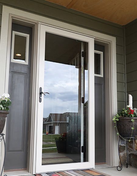 Retractable Screen, Security & Storm Doors | LARSON Storm Doors Larson Screen Door, Modern Storm Door, Larson Storm Doors, Security Storm Doors, California Farmhouse, Storm Doors, Insect Screening, Retractable Screen, Increase Energy