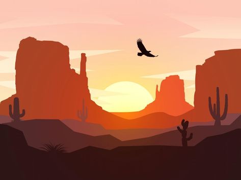 Flat 4K wallpapers for your desktop or mobile screen free and eas... Monument Valley Art, Monument Valley Tattoo, Nature Stencils, Concentric Design, Flat Landscape, Desert Landscape Art, Geometric Landscape, Illustration Landscape, Sketch Note