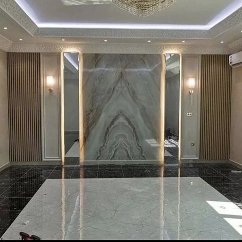 Gypsum Wall Panels, Partition Wall Ideas, Pvc Wall Panels Designs, Marble Wall Panel, Room Partition Wall, Small Office Design Interior, Partition Ideas, Mirror Decor Living Room, Stone Wall Design