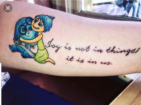 Inside Out Tattoo Disney, Inside Out Tattoo, Health Tattoo Ideas, Finger Tattoos Words, Post Tattoo, Health Tattoo, Tattoo Spots, Movie Tattoo, Sleeve Tattoo Ideas