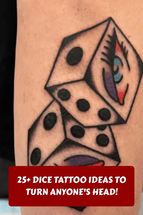 Explore unique dice tattoo designs that will catch everyone's eye! From traditional black ink to colorful and abstract styles, these 25+ ideas are sure to inspire your next tattoo. Whether you're a fan of gambling or just love the aesthetics of dice, there's something for everyone in this collection. Browse through different sizes, placements, and styles to find the perfect dice tattoo for you. Dice Tattoo Ideas, Adoption Tattoo, Resilience Tattoo, Square Tattoo, Dice Tattoo, Running Tattoo, Shamrock Tattoos, Los Angeles Tattoo, Next Tattoo