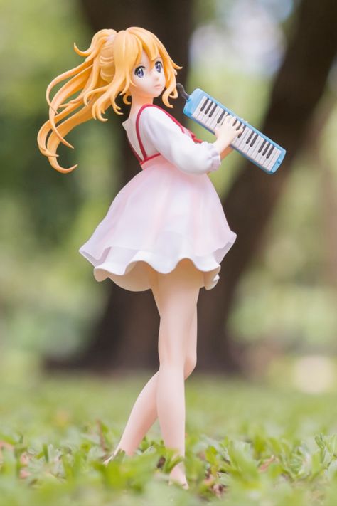 Anime Figure Photography, Anime Figures Aesthetic, Figure Aesthetic, Kaori Miyazono, Cute Blonde Hair, Character Design Girl, Your Lie In April, Blue Anime, Figure Photography