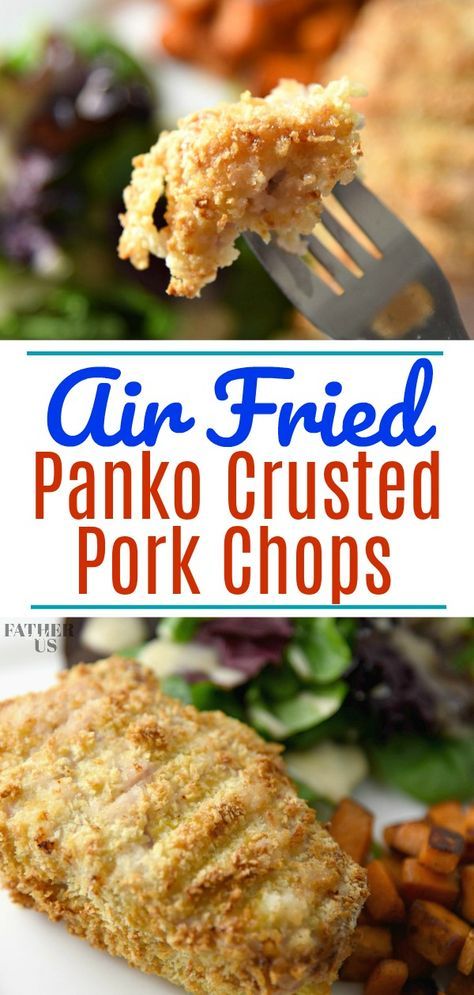 Panko Crusted Pork Chops, Air Fried Pork Chops, Panko Pork Chops, Air Fry Pork Chops, Air Fryer Recipes Pork, Crusted Pork Chops, Bone In Pork Chops, Air Fryer Recipes Breakfast, Air Fryer Recipes Snacks