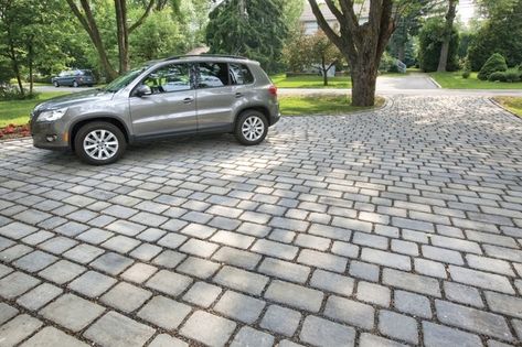 Driveway - Permeable Paving Bricks - Contemporary - Landscape - Philadelphia - by Landscape Plus, LLC Pervious Pavers, Permeable Driveway, Brick Driveway, Permeable Paving, Patio Installation, Permeable Pavers, Driveway Design, Hardscape Design, Paver Driveway