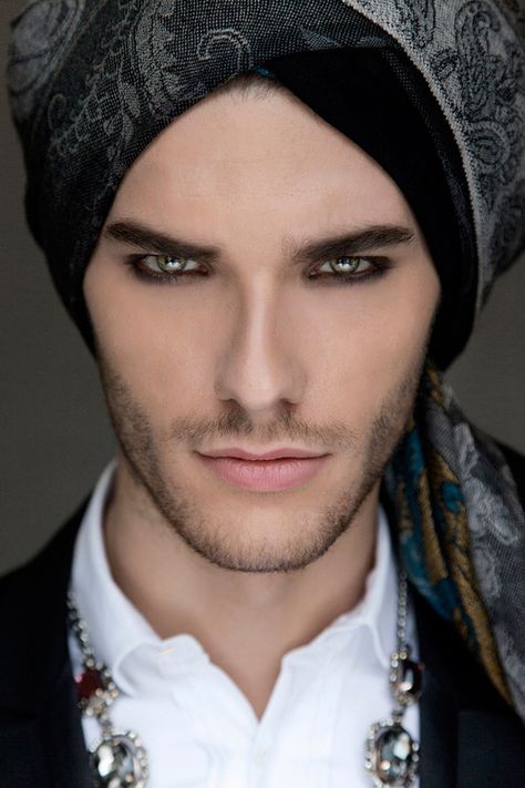 menandfashion:  REMINESCENCE | Sasha Marini andAurelien... Male Makeup, Arab Men, Wearable Technology, Mens Costumes, Male Face, Male Beauty, Beautiful Eyes, Male Models, Eye Candy