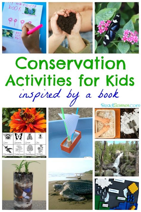 Conservation activities for kids inspired by a book - great for Earth Day and learning about our environment Kindergarten Environment Activities, Read Renew Repeat, Museum Education Activities, Conservation Activities For Kids, Environmental Education Activities, Environmental Art Projects, Nature Conservation Day, Sustainability Activities, Environment Activities