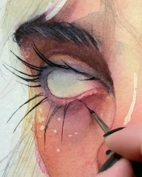 Sketch Instagram, Spring Drawing, Watercolor Eyes, Color Pencil Illustration, Color Drawing Art, Eye Sketch, Creative Drawing Prompts, Eye Painting, Ap Art