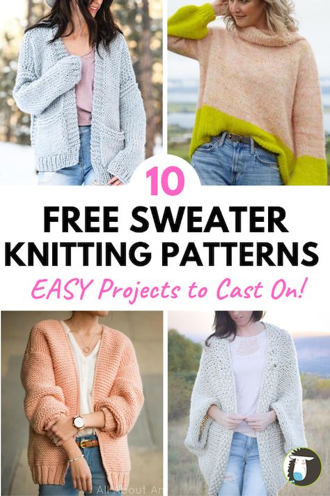 Free Sweater Knitting Patterns, Ladies Sweaters Patterns, Pullover Sweater Knitting Pattern, Easy Knit Blanket, Easy Sweater Knitting Patterns, Free Knitting Patterns For Women, Ladies Knitting Patterns, Advanced Knitting, Kids Knitting Patterns