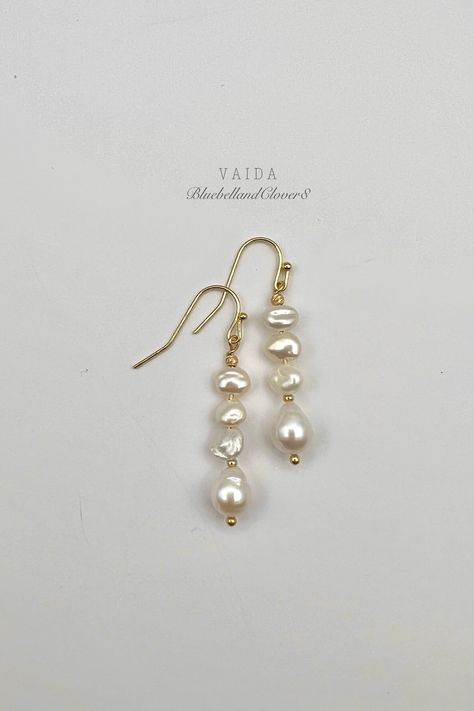 Pearl Hanging Earrings, Diy Pearl Earrings, Drop Gold Earrings, Keshi Pearl Earrings, Pearl Earrings Gold, Gold Earrings Wedding, Freshwater Pearl Earrings, Earrings Bridesmaid, Prom Jewelry