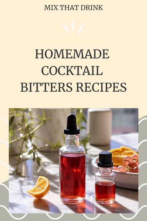 Homemade Angostura Bitters Recipe, Home Made Bitters, Make Your Own Bitters, Cocktail Bitters Recipes, Diy Bitters Recipes, Pecan Bitters Recipe, Chocolate Bitters Recipe, Homemade Old Fashion Mix Recipe, Bitter Cocktail Recipes