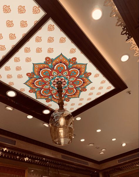 #lighting #aesthetic #traditional #orange #mandala Mandala Ceiling, Mandela Design, Orange Mandala, Lighting Aesthetic, Aesthetic Dump, Mandala Designs, Ceiling Rose, Mandala Design, Dream Home