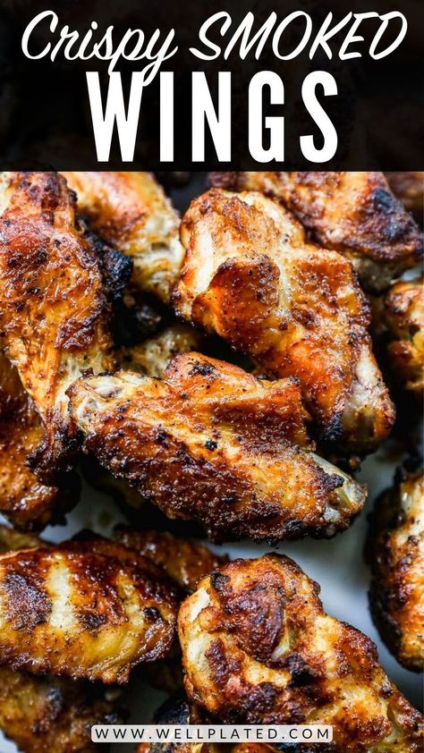 Smoker Chicken Wings, Wings Recipe Grilled, Smoker Recipes Chicken, Traeger Chicken, Grilled Chicken Wings Recipe, Chicken Wing Seasoning, Smoked Wings, Frozen Chicken Wings, Chicken Wing Recipes Baked