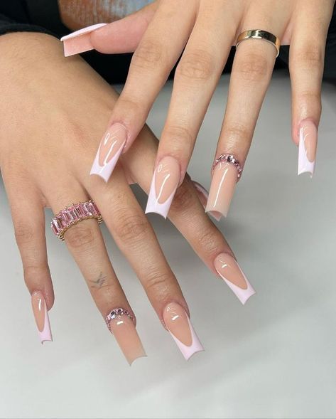 Cute Christmas Nails, Short Nails Art, Exotic Nails, Acrylic Nails Coffin Pink, Acrylic Nails Coffin, Fire Nails, Bling Nails, Long Acrylic Nails, Rhinestone Nails