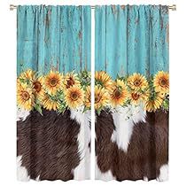 Sunflower Curtains, Drapes For Bedroom, Cowhide Print, Window Treatments Bedroom, Brown Cowhide, Animal Fur, Drape Panel, Sheer Drapes, Cow Skin