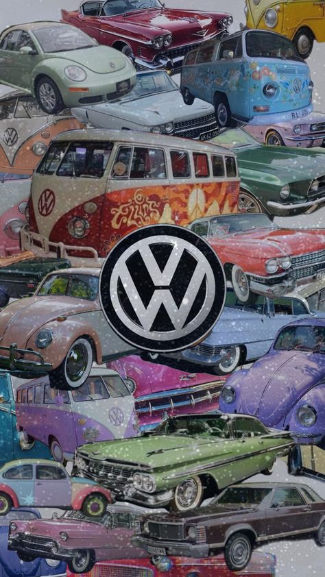 #cars #vintage #retro #wallpaper Vw Beetle Wallpaper, Cars Vintage Wallpaper, Collage Computer Wallpaper, Vintage Wallpaper Collage, Beetle Wallpaper, Old Cars Vintage, Car Collage, Wallpaper Collage, Cars Vintage