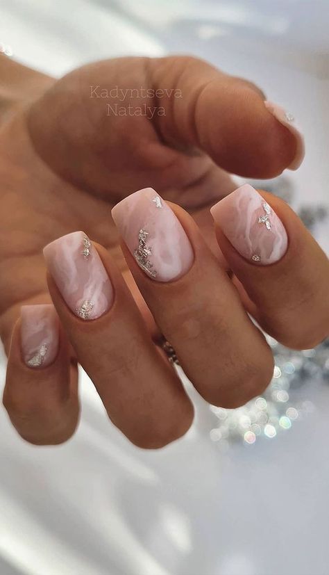 The most stunning wedding nail art designs for a real "wow" Most Beautiful Nail Designs, Blush Pink Nails, Silver Nail Designs, Popular Nail Art, Marble Nail Designs, Elegant Nail Art, Cute Nail Art Designs, Nail Art Wedding, Nail Designs Glitter