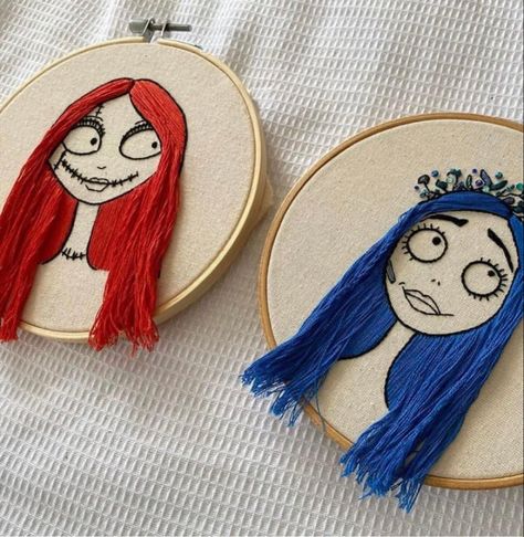 Corpse Bride Embroidery, Bride Embroidery, Funny Embroidery, Corpse Bride, Hand Embroidery Art, Punch Needle, Stand By Me, Embroidery Art, Hand Embroidery