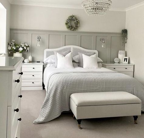 Sage Bedroom, Grey Bedroom Decor, Sage Green Bedroom, Green Bedroom, Grey Bedroom, Bedroom Renovation, Bedroom Panel, Redecorate Bedroom, Bedroom Green