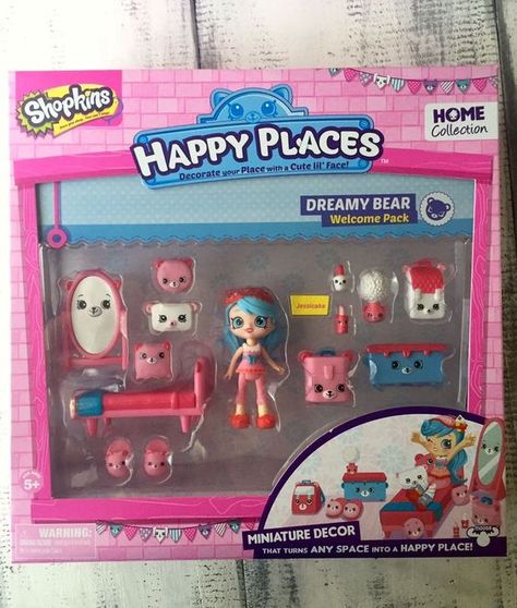 Shopkins Happy Places Jessicake Dreamy Bear Welcome Home Collection Petkins VHTF #MooseToys: Shopkins Playsets, Shopkin Dolls, Shoppies Dolls, Kids Christmas List, Shopkins Happy Places, Shopkins Toys, Miniature Decor, Best Christmas Toys, Barbie Doll Set