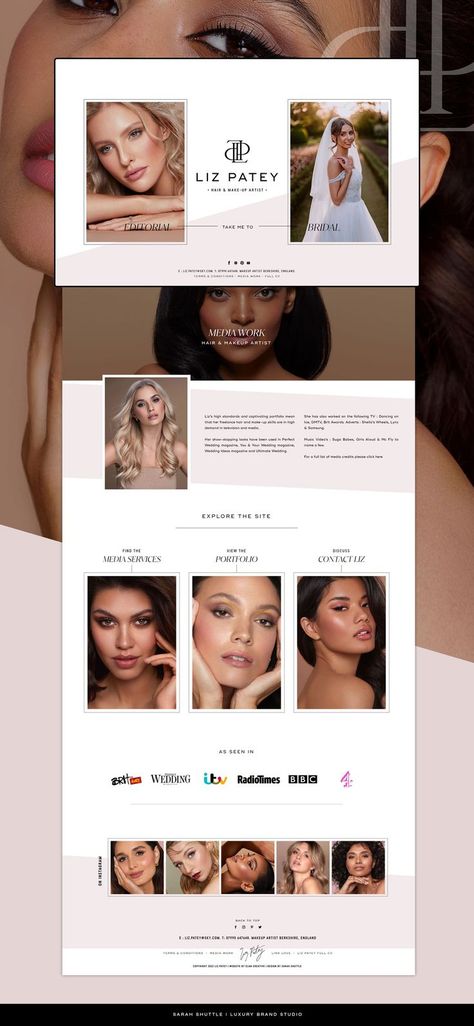 Pink Website Design, Aesthetics Branding, Luxury Web Design, Wedding Business Logo, Beauty Branding Design, Makeup Artist Website, Pink Website, Pink Branding, Pink Colour Palette