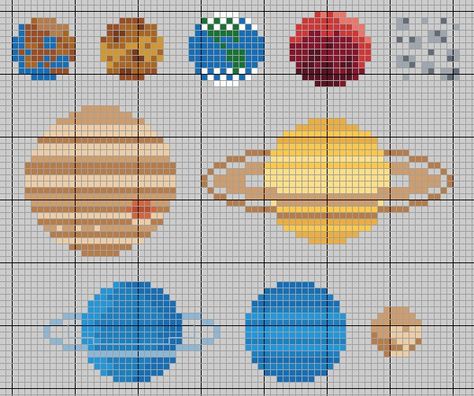 Hama Beads Patterns, Pola Kristik, Cross Stitch Bookmarks, Mini Cross Stitch, Pixel Pattern, The Solar System, Pixel Art Pattern, Perler Patterns, Perler Bead Art