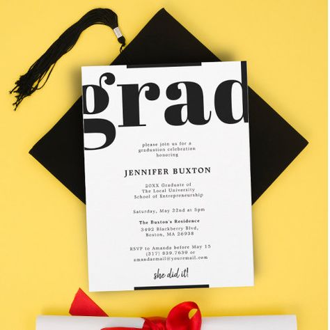 Grad Modern Check Black And White Graduation Party Invitation #zazzle #weddinginvitations #birthdayinvitations #babyshowerinvitations #zazzleinvitations #monogram #businesscards #graduation #homedecor Black And White Graduation Party, Simple Graduation Party, Chic Graduation Party, White Graduation Party, Graduation Invitation Design, Graduation Dinner, Short Instagram Quotes, Graduation Invitations Template, Graduation Party Invitation