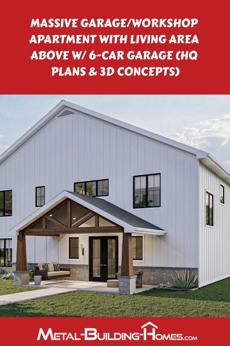 Innovative living meets practicality with the concept of a "shouse" - a blend of a shop and house. This unique design seamlessly integrates a spacious workshop or workstation with the cozy living quarters, offering flexibility and convenience for homeowners. Discover the perfect balance between work and relaxation with a shouse, where creativity and productivity harmoniously coexist in one harmonious space. Ideal for those seeking functionality without compromising on style, explore the endless Shops With Living Quarters, Shop With Living Quarters Plans, Massive Garage, Housing Concept, Shop With Living Quarters, Garage Apartment Plans, Garage Apartment, Apartment Plans, Metal Building Homes