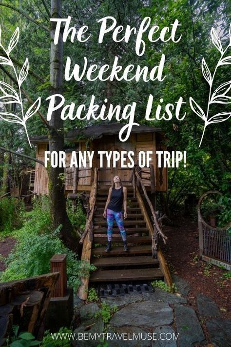 The perfect weekend packing list for any types of trips. Find out what are the essentials you need to pack for ALL trips, and unique items for certain trip types such as a beach getaway, a city weekend or an outdoor adventure to ensure an amazing weekend holiday #WeekendPackingList Weekend Vacation Packing List, Weekend Trip Packing List Summer, 3 Day Weekend Packing List Fall, Fall Weekend Packing List, 3 Day Weekend Packing List, Fall Weekend Packing, What To Pack For Weekend Trip, Long Weekend Packing List, Weekend Getaway Packing List