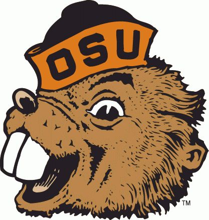 Oregon State Beavers Primary Logo (1973) - Smiling beaver with orange hat Osu Beavers, Beaver Logo, Oregon Girl, Logo Clipart, Oregon State Beavers, Oregon State University, College Logo, Sports Logos, Oregon State