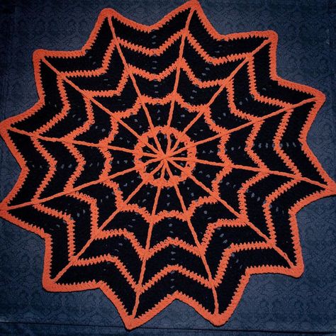 Spiderweb Blanket, Spiderweb Crochet, Crochet Spider Web, Crochet Spider, Bernat Blanket, Crochet Halloween, Horror Decor, Bernat Blanket Yarn, Crochet Throw Blanket