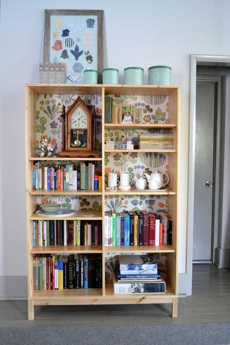 DSC_0023 Painted Bookshelf With Wallpaper, Book Shelf With Wallpaper, Wallpaper Backed Shelves, Painted Bookshelves With Wallpaper, Bookshelf Wallpaper Backing, Shelf With Wallpaper Back, Wallpaper Backed Bookcases, Wallpaper Inside Bookcase, Wallpaper Bookcase Back