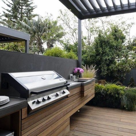 Top 50 Best Built In Grill Ideas - Outdoor Cooking Space Designs Bbq Setup, Backyard Vibes, Ideas Terraza, Grill Ideas, Outdoor Cooking Spaces, Outdoor Kitchen Appliances, Grill Area, Built In Bbq, Outdoor Grills