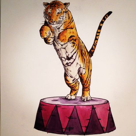 The last of the circus animals  Tiger all done Circus Graphics, Circus Collage, Endangered Animals Project, Circus Core, Clip Art Animals, Circus Tiger, Circus Event, Vintage Circus Birthday Party, Animals Tiger