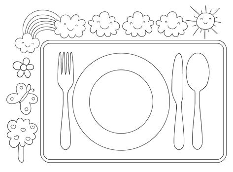 Kids Placemat Template Printable Free Printable Placemats For Kids, Printable Placemats For Kids Free, Placemats Template, Placemats Preschool, Placemats Printable, Placemat Template, Creation Coloring Pages, Printable Placemat, Wedding Coloring Pages