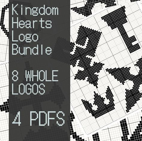 DoublePeachDesigns Kingdom Hearts Logo, Video Game Pattern, Aurora Illinois, Dream Eater, Kingdom Hearts 3, Logo Bundle, Kingdom Of Heaven, Crochet Tapestry, Heart Logo