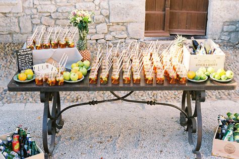 Pimms O'clock Reception Drink Station, Backyard Wedding Reception Decorations, Reception Food Station, Wedding Reception Food Stations, French Wedding Decor, Drink Stations, Wedding Food Stations, Backyard Wedding Decorations, Reception Drink