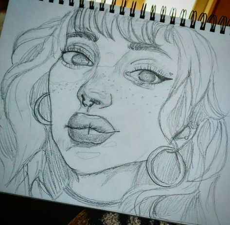 Septum Piercing Drawing, Piercing Drawing, Figure Sketches, Art Girl Aesthetic, Pencil Drawings Of Girls, Nose Drawing, Drawing Faces, Figure Sketching, Color Pencil Drawing