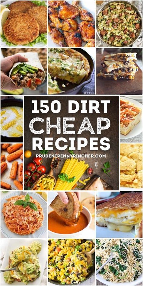 Eat well on a budget with these dirt cheap recipes. There are frugal meals for breakfast, lunch and dinner. Whether you are looking for dirt cheap meals for a large families or just for two, there are plenty of flavorful cheap dinners to choose from. These budget recipes feature inexpensive ingredients that will fill you up without breaking the bank. Broke Meals, Super Cheap Meals, Struggle Meals, Meals For Breakfast, Dirt Cheap Meals, Cheap Meal Plans, Frugal Meal Planning, Cheap Family Meals, Oatmeal Diet