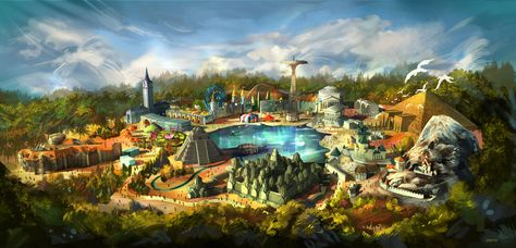 ArtStation - World of Landmarks Theme Park Concept art Theme Park Concept Art, Park Concept Art, Fantasyland Disney, Disney Desktop Wallpaper, 3d Castle, Park Concept, Disney Imagineering, Disney Blog, Disney World Magic Kingdom