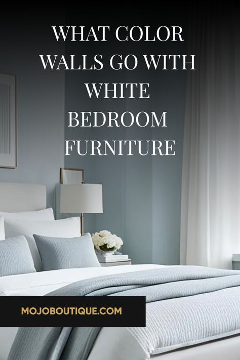 Discover what color walls go with white bedroom furniture. Our guide offers fresh and stylish color ideas to transform your space! White Furniture Wall Color Ideas, Bedroom With White Furniture Wall Colors, Wall Color For White Furniture, White Bedroom Furniture Wall Color Ideas, White Furniture Bedroom Colour Schemes, Antique White Bedroom Furniture, Color Walls, White Bedroom Set, Bedroom Color Combination