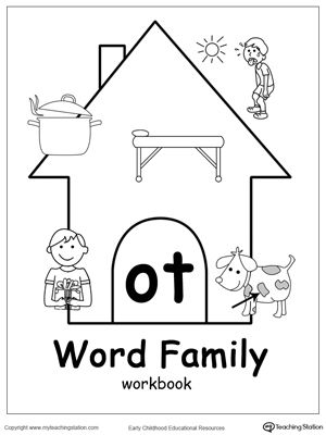 OT Word Family Workbook for Kindergarten: Use our OT Word Family Workbook to help your child develop a wide range of skills including phonics, reading, writing, drawing, coloring, thinking skills, sorting, and more. The OT Word Family Workbook includes several engaging printable worksheets. Op Word Family, Jonah Craft, An Word Family, Teacher Rocks, Word Family Books, Word Families Printables, Word Family List, Kindergarten Word Families, Phonics Readers