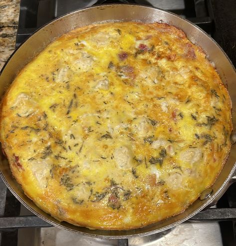 Serrano Ham and Boursin Cheese Frittata Gluten Free Ham, Serrano Ham, Chopped Ham, Boursin Cheese, Cheese Frittata, Gluten Free Breakfasts, Free Breakfast, Easy Breakfast, Weeknight Dinner