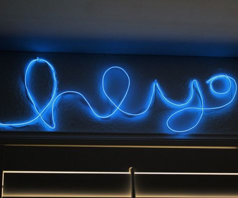 This project is a super fun, easy, and cheap way to make an awesome sign that looks just like a neon sign. There are countless different words and shapes that you can make with this project. In the end, you will have a one of a kind decoration for your room that looks super cool! Diy Neon Sign, El Wire, All Of The Lights, Glue Tape, Different Words, Free Plan, Room Colors, Easy Projects, Fun Easy